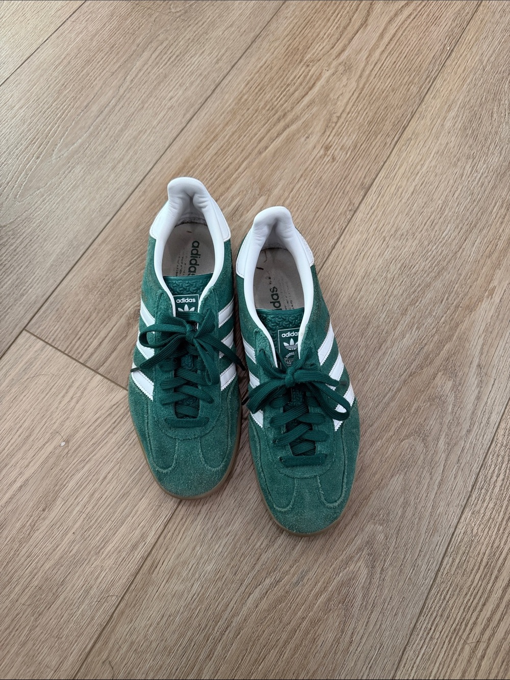 adidas Green Suede Sneakers with White Stripes - Men's